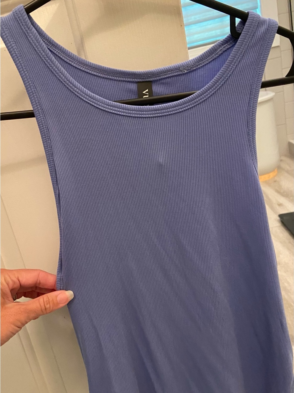 Vuori Ribbed Scoop Tank Top - Periwinkle